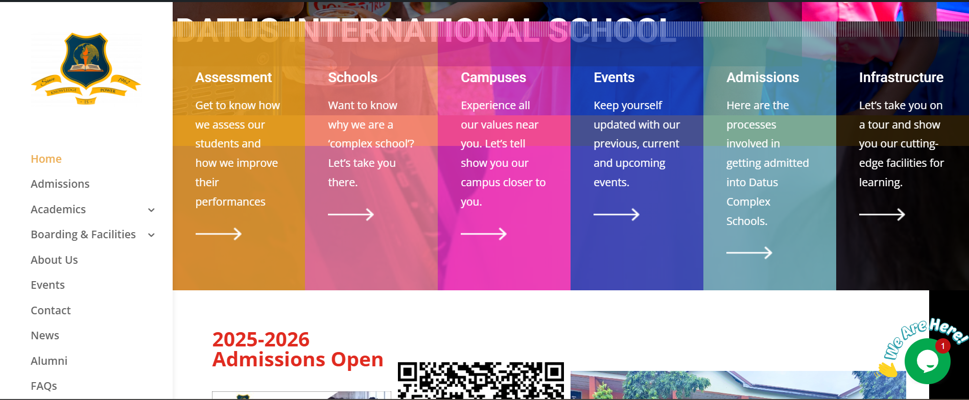 Datus School Complex homepage, before the rebuild
