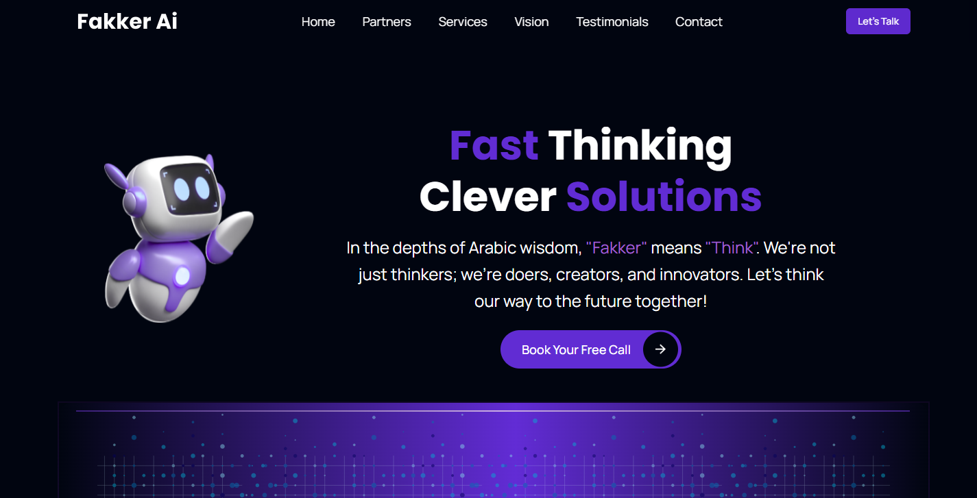 Fakker AI homepage, after the rebuild