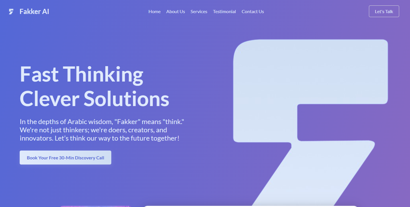 Fakker AI homepage, before the rebuild